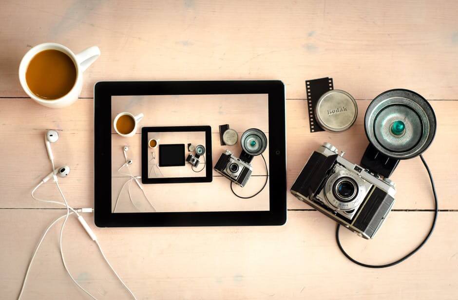 filmmaker coffee-camera-desk