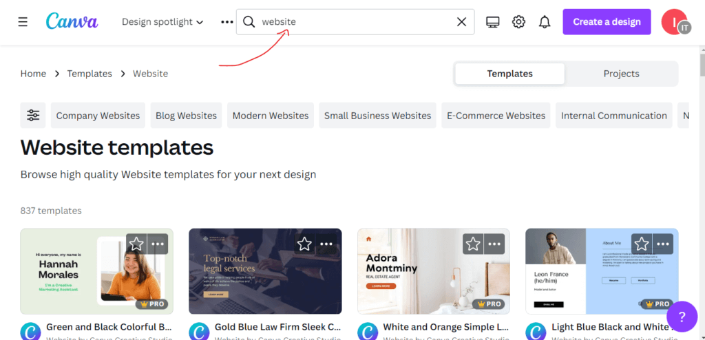 A screenshot of canva website page display : The Ultimate Visual Content Guide for 2023